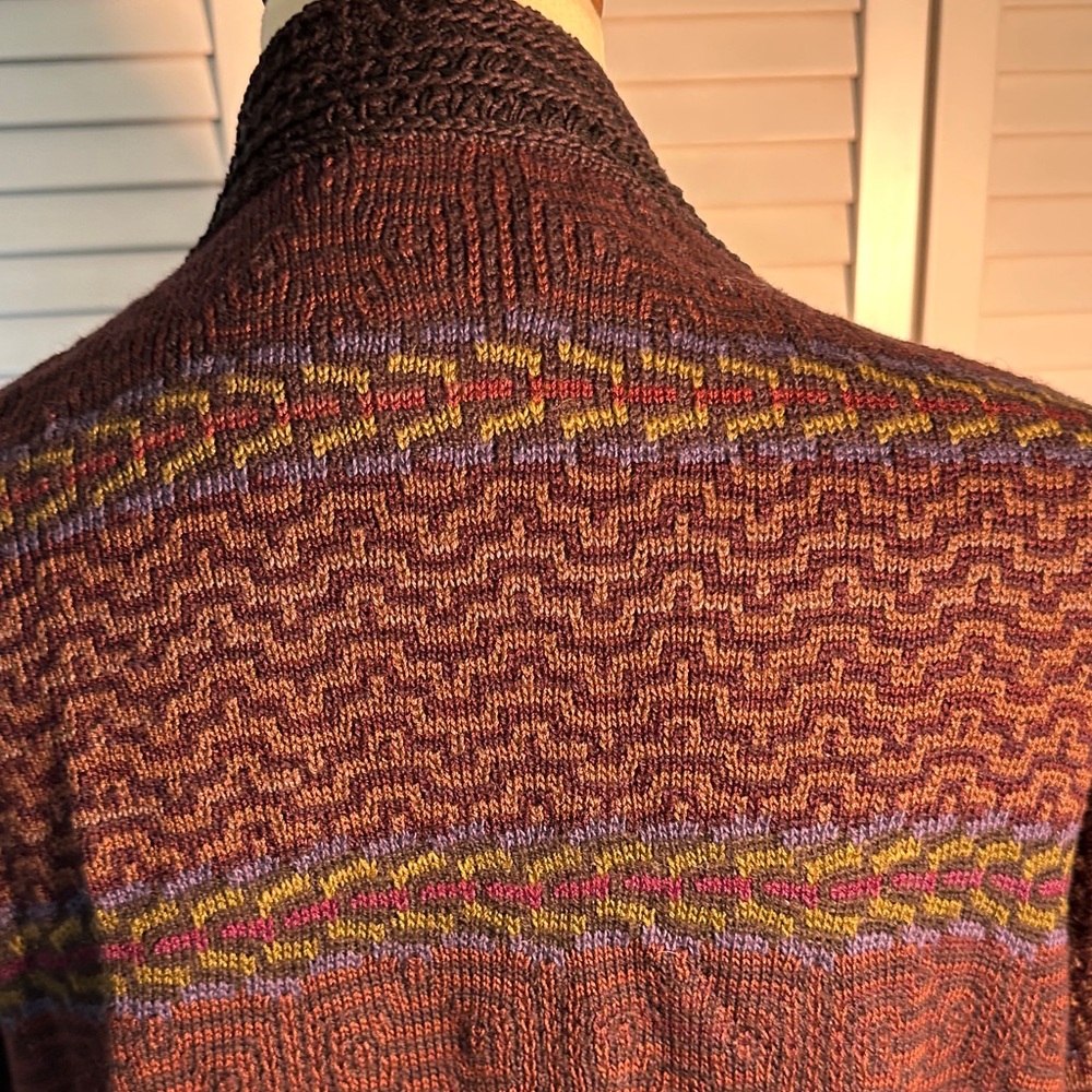 Peruvian Connection Plum Multicolor Cardegan